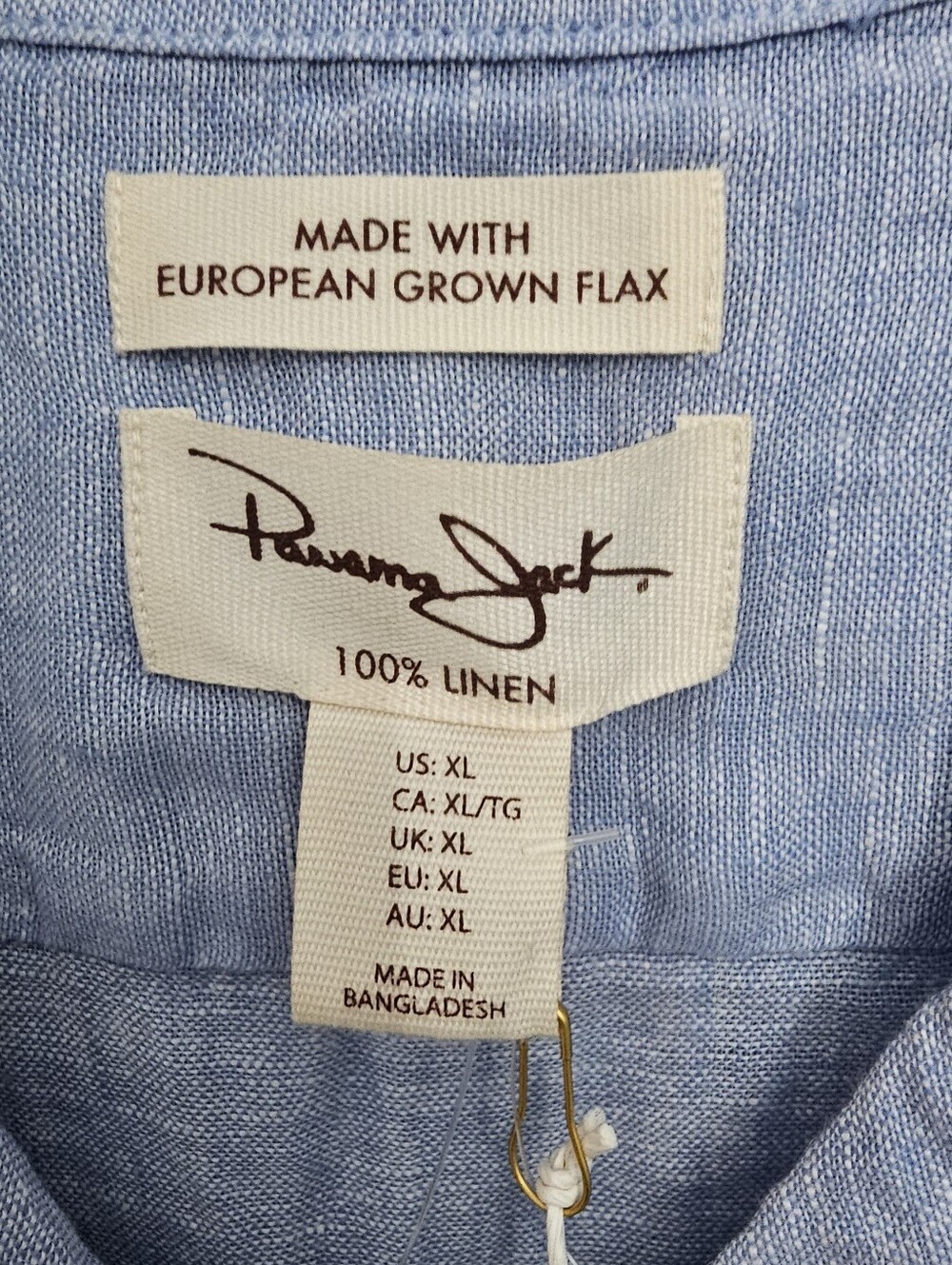 NWT Panama Jack Light Blue Linen Camp Shirt In XL - Picture 2 of 5